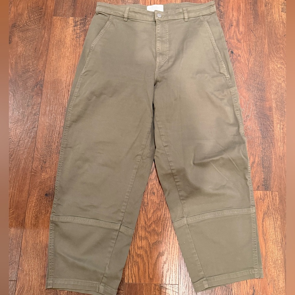 Everlane Olive Wide-Leg Cropped Pants